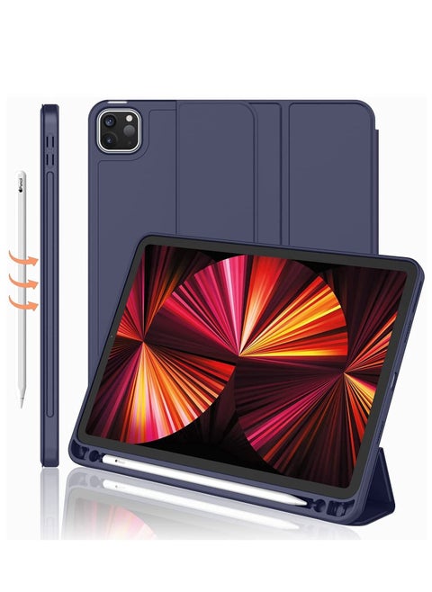 iPad Smart Case Support Touch Screen Auto On/Off with Auto Charging 2nd Generation Pen Holder for New iPad Pro 11 inch 2022 (4th generation)/2021 (3rd generation)/2020 (2nd generation) - Blue