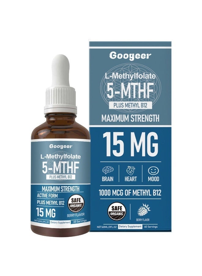 بايو أكوا L-Methylfolate: ليميثيل فولات 5-MTHF: 5-ميثيل تتراهيدروفولات Methyl-B12 Dietary Supplement: مكمل ميثيل B12 الغذائي - Image 1
