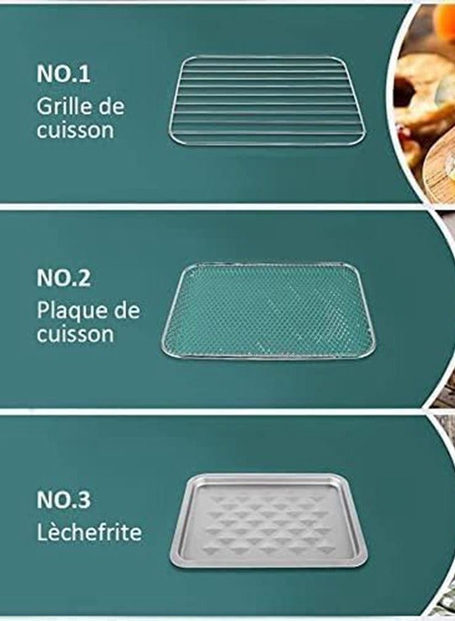 15L الهواء المقلاة ، 1400W الكهربائية الهواء المقلاة ، Rotisserie فرن مع شاشات الكريستال السائل الرقمية تعمل باللمس ، ستة في واحد مسبقا - Image 4