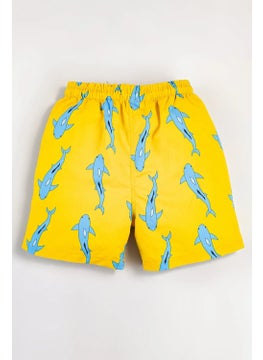 Gold Class Kidswear Shark Patterned Drawstring Lined Boys Swim Shorts  - Image 2