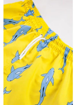 Gold Class Kidswear Shark Patterned Drawstring Lined Boys Swim Shorts  - Image 4