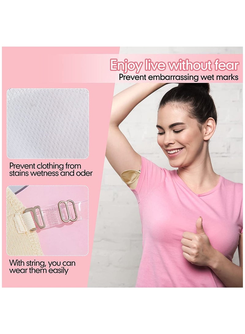 SYOSI Underarm Sweat Pads Reusable Sweat Absorbing Guards Washable Armpit Sweat Pads with Shoulder Strap Under Arm Sweat Protectors Women Breathable Absorbent Sweat Pads Guards for Women and Men(4 Pairs) - Image 3