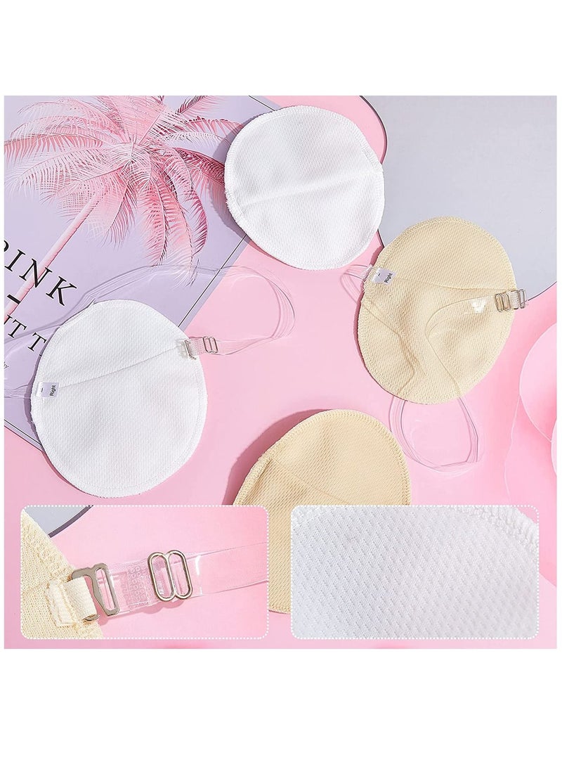 SYOSI Underarm Sweat Pads Reusable Sweat Absorbing Guards Washable Armpit Sweat Pads with Shoulder Strap Under Arm Sweat Protectors Women Breathable Absorbent Sweat Pads Guards for Women and Men(4 Pairs) - Image 4