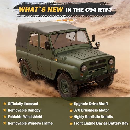 ARRIS سيارة ARRIS 112 RC زاحف WPL C94 UAZ469 مقياس RC زاحف صخري 4x4 24GHz RTF شاحنة طرق وعرة 4WD شاحنة عسكرية RC مع توجيه متناسب هدية للبالغين - Image 5