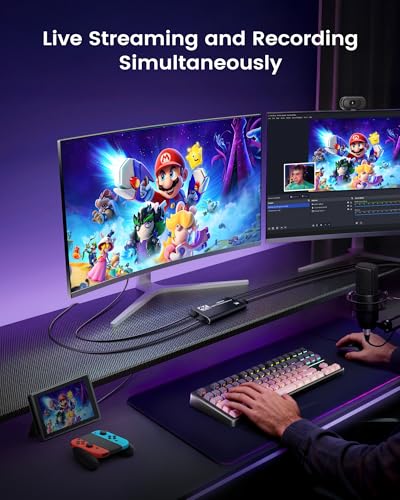 avedio links 4K HDMI Capture Card for Streaming, 1080P 60FPS USB 3.0/Type-C Game Video Capture Card with 4K HDMI Loop-Out, Includes 2pcs HDMI Cables & USB Cable, Works for PS5/PS4/Switch/Xbox/PC/Camera/OBS (Black) - Image 4