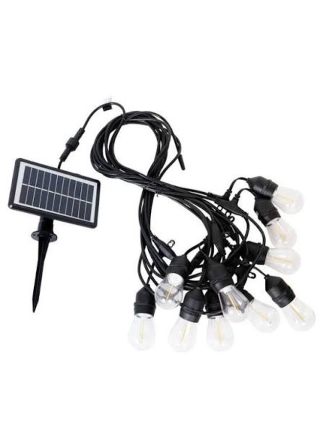10M Outdoor Solar String Lights with 20 Vintage Edison-Style LED Bulbs - Image 2