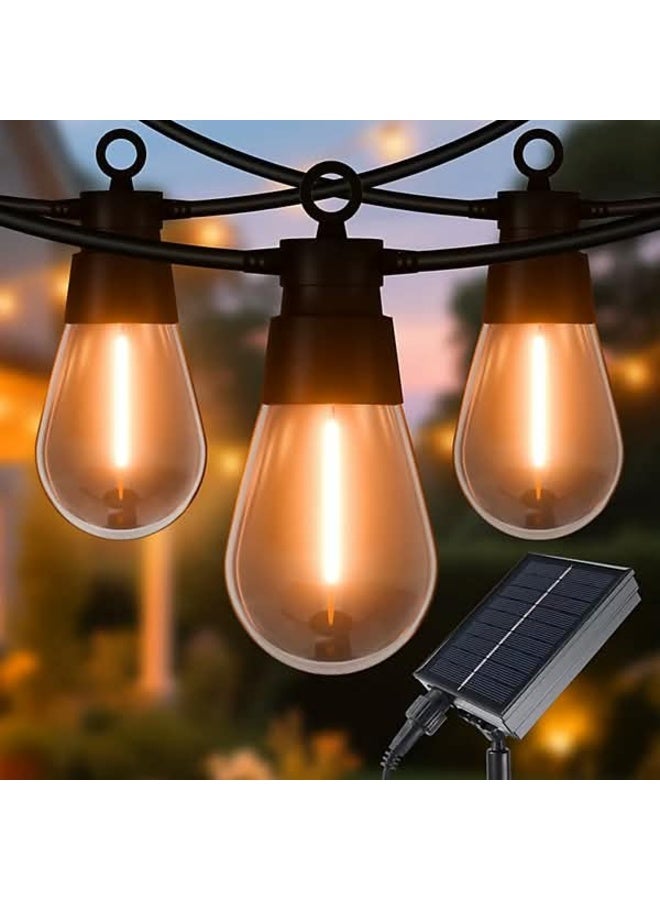 10M Outdoor Solar String Lights with 20 Vintage Edison-Style LED Bulbs - Image 3