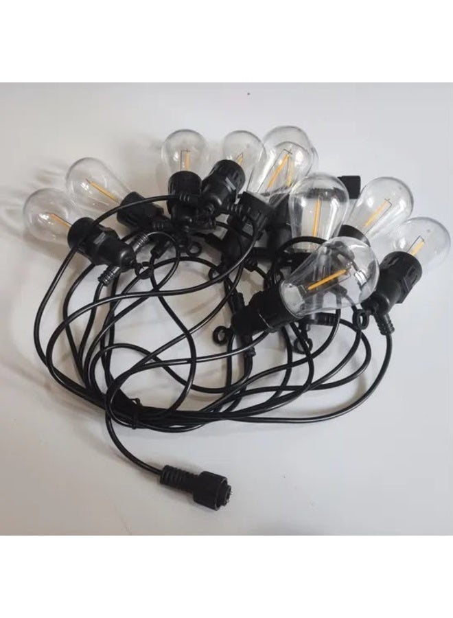 10M Outdoor Solar String Lights with 20 Vintage Edison-Style LED Bulbs - Image 5