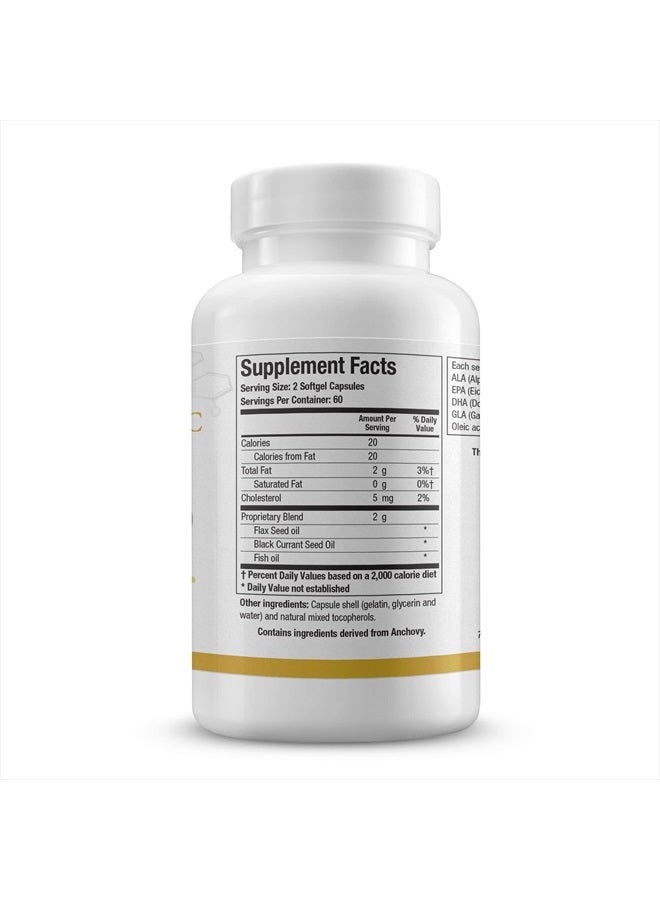 Biotics Research Optimal EFAs - BC, Proprietary Blend of Fish, Flaxseed and Blackcurrant Seed Oils. Balance of Omega3, 6 and 9 Fatty Acids, 120 Softgels - Image 3