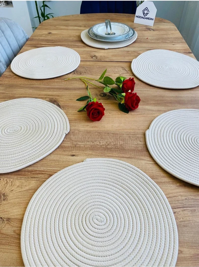 بدز ديري BDZ Leather Jute Wicker American Service Plate 6 Pieces
