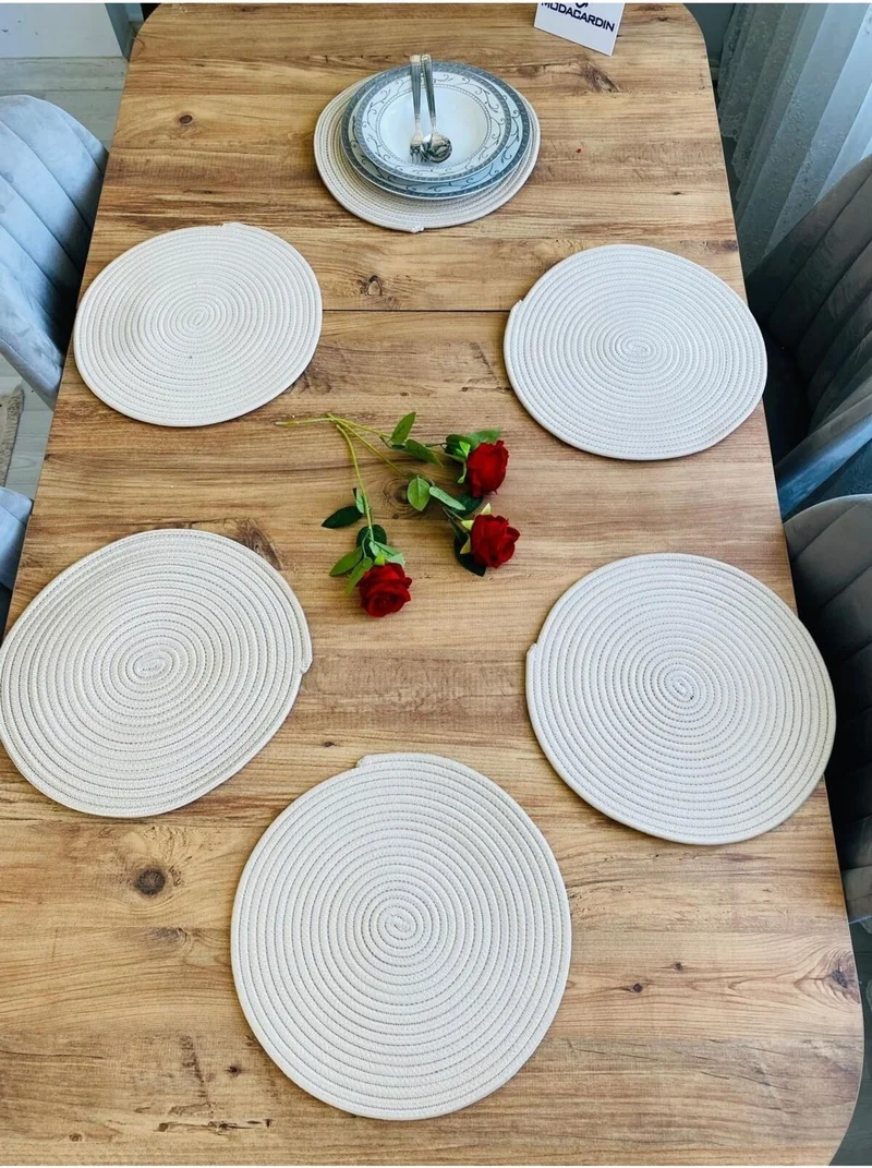 بدز ديري BDZ Leather Jute Wicker American Service Plate 6 Pieces