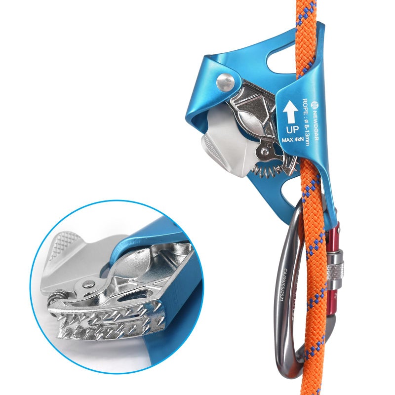 NewDoar Rock Climbing Chest Ascender Abdominal for Vertical Rope Climbing CE Certified Rope Clamp for 8~13MM Rope(Blue) - Image 4