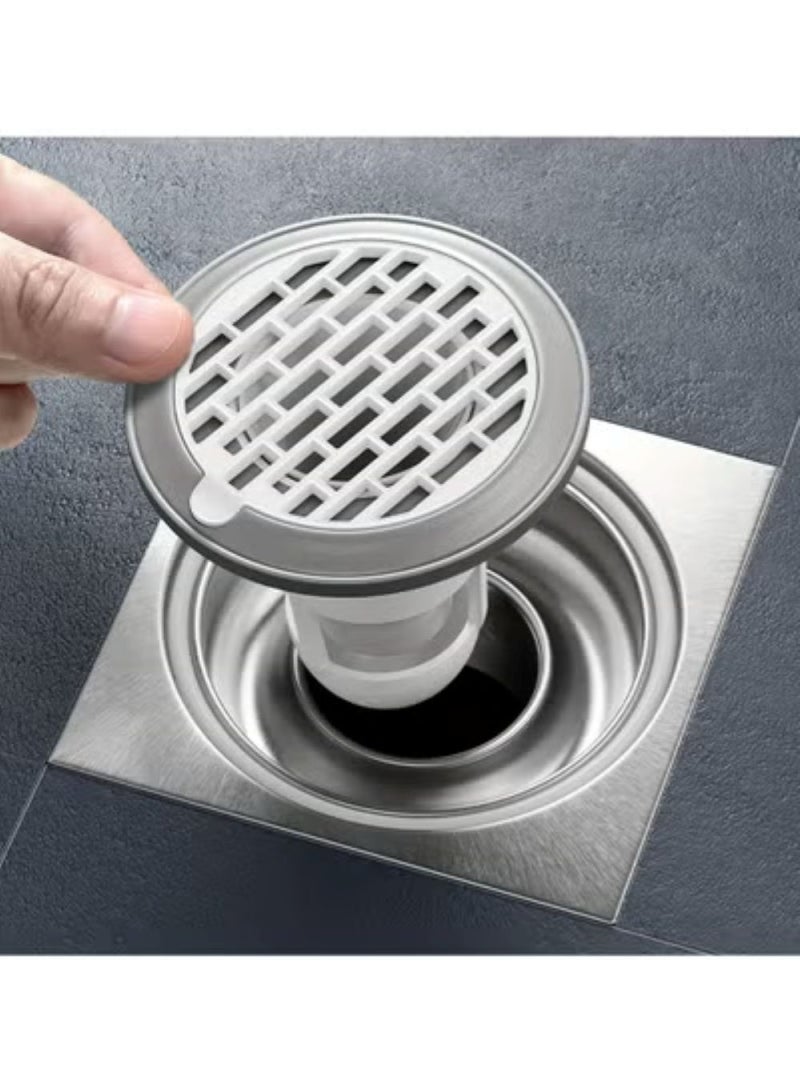 قطعة واحدة من تصريف الأرضية البيضاء، تصريف أرضية المرحاض المنزلي، مجاري مرحاض الحمام المضاد للرائحة، جهاز انسداد مضاد للحشرات ومضاد للرائحة، تصريف أرضية من السيليكون - Image 1