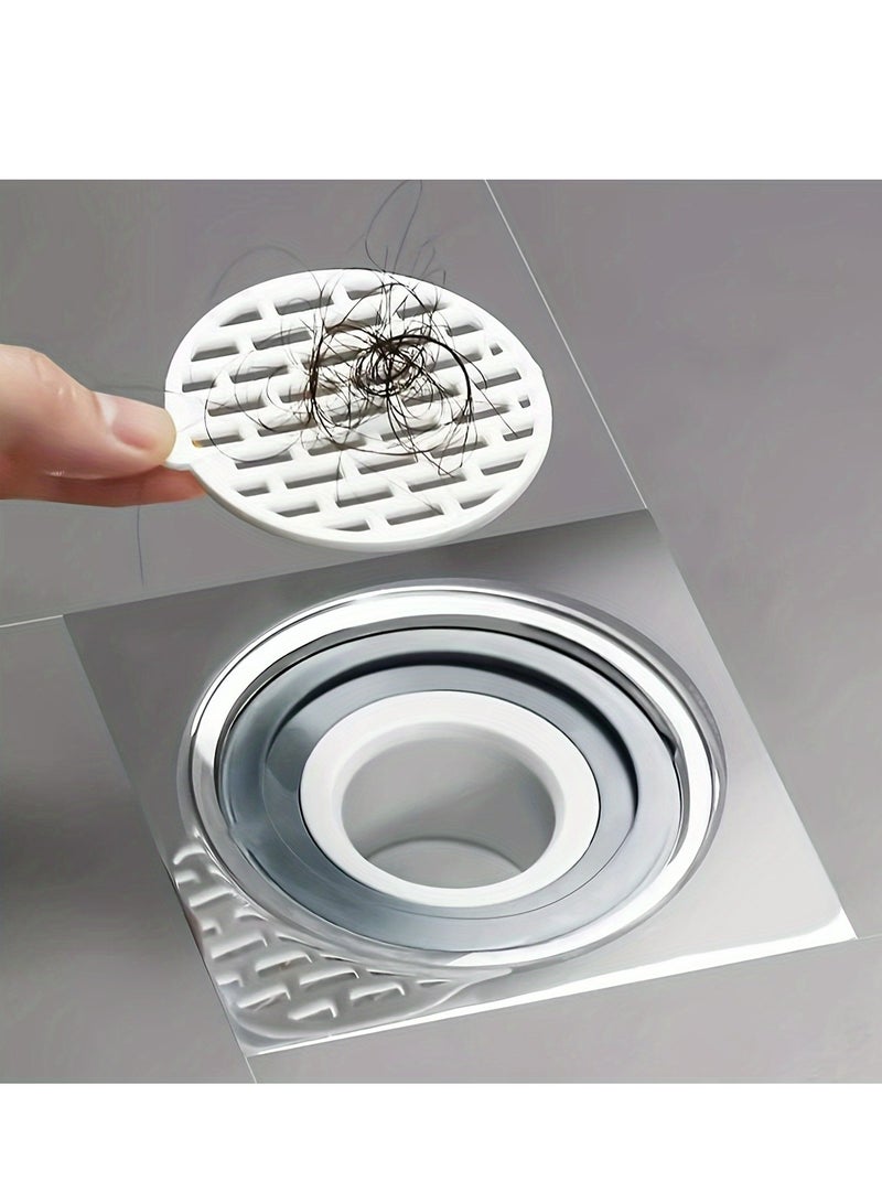 قطعة واحدة من تصريف الأرضية البيضاء، تصريف أرضية المرحاض المنزلي، مجاري مرحاض الحمام المضاد للرائحة، جهاز انسداد مضاد للحشرات ومضاد للرائحة، تصريف أرضية من السيليكون - Image 5