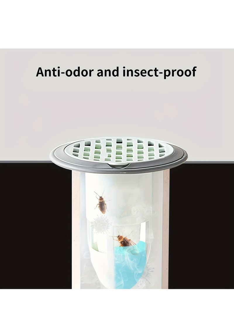 قطعة واحدة من تصريف الأرضية البيضاء، تصريف أرضية المرحاض المنزلي، مجاري مرحاض الحمام المضاد للرائحة، جهاز انسداد مضاد للحشرات ومضاد للرائحة، تصريف أرضية من السيليكون - Image 4