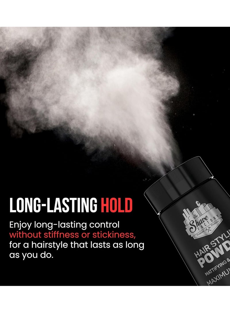 the shave factory the shave factory Hair Styling Powder 21gr. Mattifying&Volumizing Powder with Maximum Control-Elegant Design, Ease Of Use, Flexible and Long-Lasting Hold Product For Professional Barbers 20gr  - Image 2