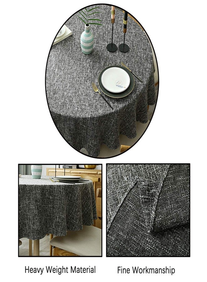Fhberni Heavy Weight Round Tablecloth, Decorative Solid Color Table Cover, Cotton Linen Table Cloth Kitchen Dining Home Tabletop Decoration, Dark Grey 48 inch (Recommended for table sizes up to 32 inches) - Image 3