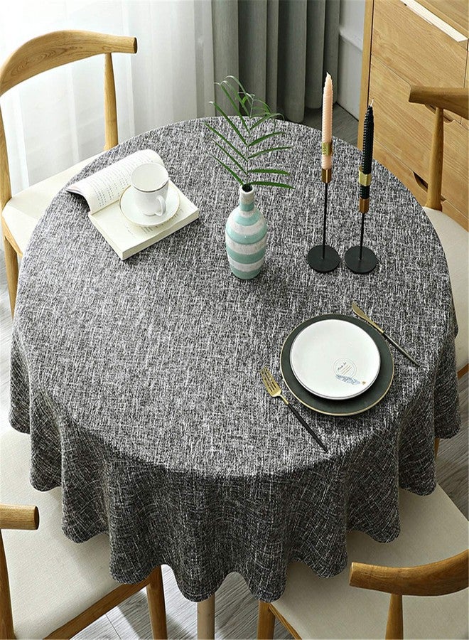 Fhberni Heavy Weight Round Tablecloth, Decorative Solid Color Table Cover, Cotton Linen Table Cloth Kitchen Dining Home Tabletop Decoration, Dark Grey 48 inch (Recommended for table sizes up to 32 inches) - Image 2