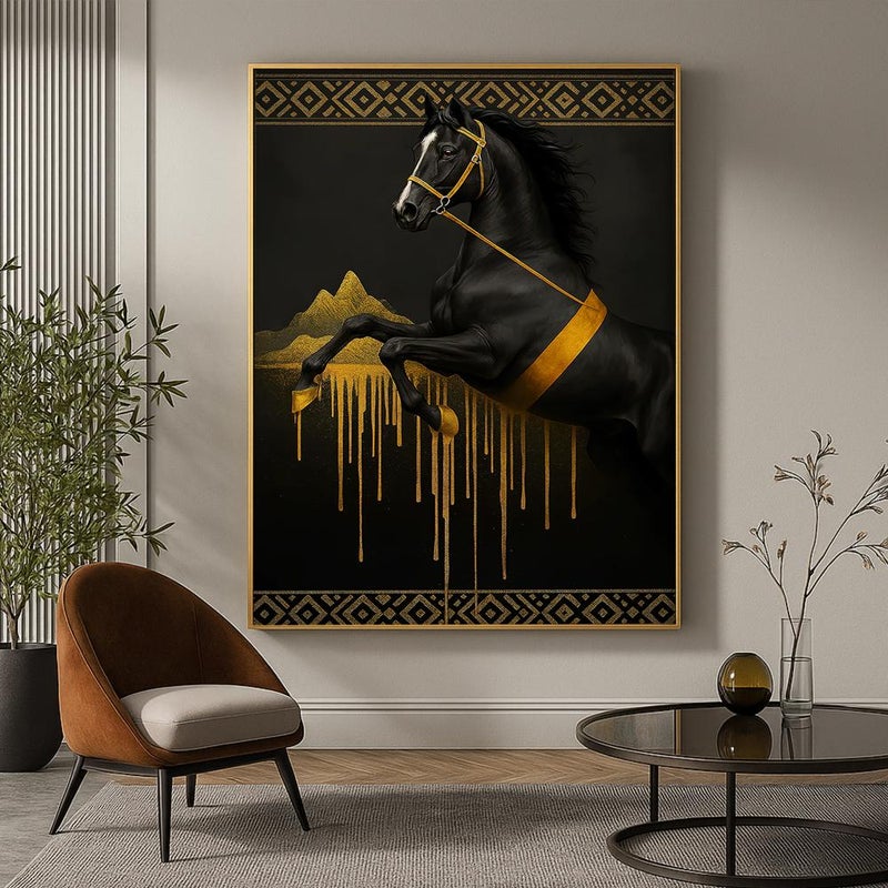 ماركتنا لوحة قماشية بتصميم الفن النجدي مع برواز مجوف مقاس (40×60) قطعة واحدة - Image 2