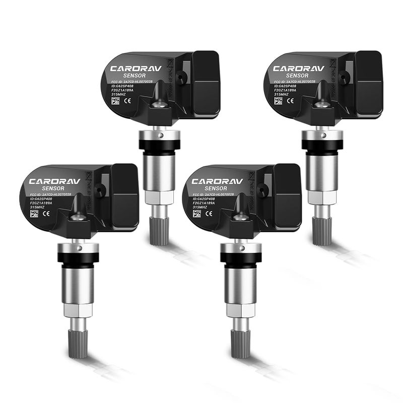 CARORAV F2GT1A180AB TPMS Sensor Ford Tire Pressure Monitoring System Sensor for Ford F150 F250 F350 Escape Fusion Mustang Lincoln MKC MKX Replaces F2GZ1A189A GL3T1A180GA FR3V1A180AA 4Pack