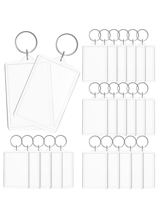 Inbagi Picture Frame Keychain Acrylic Photo Keychain Clear Rectangle Acrylic Keychain Blanks 2 X 3Inch(24 Pieces) - Image 1