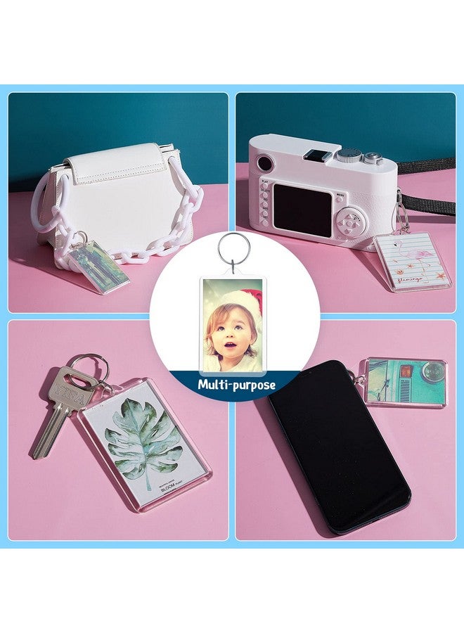Inbagi Picture Frame Keychain Acrylic Photo Keychain Clear Rectangle Acrylic Keychain Blanks 2 X 3Inch(24 Pieces) - Image 4