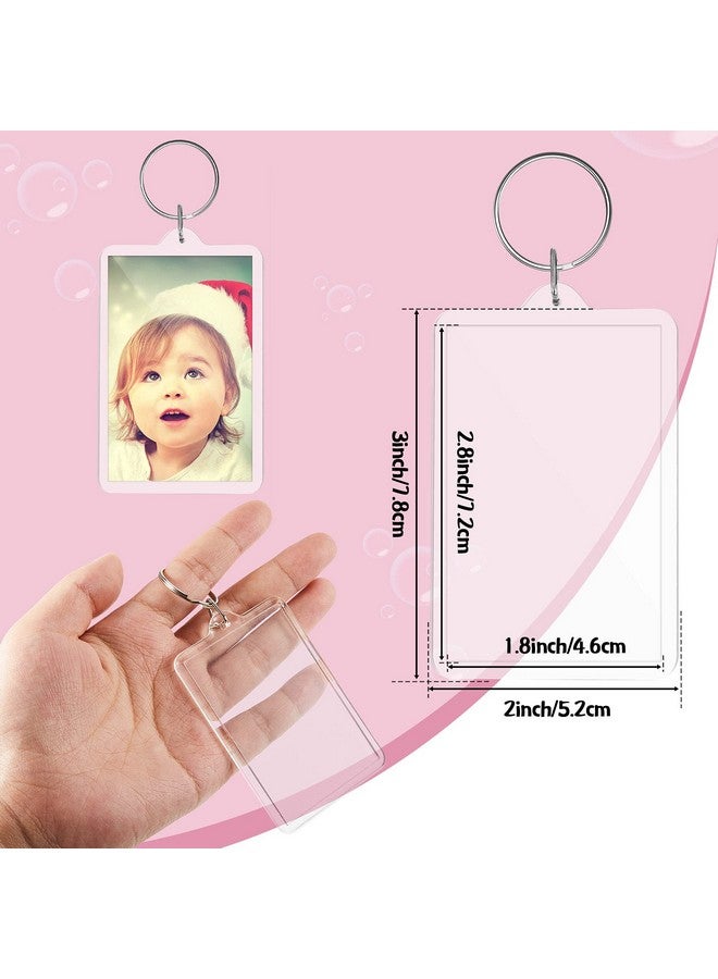 Inbagi Picture Frame Keychain Acrylic Photo Keychain Clear Rectangle Acrylic Keychain Blanks 2 X 3Inch(24 Pieces) - Image 2
