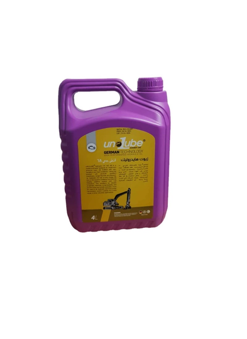 Generic Unolube High Performance Hydraulic Oil HD68 4 Litre  - Image 3