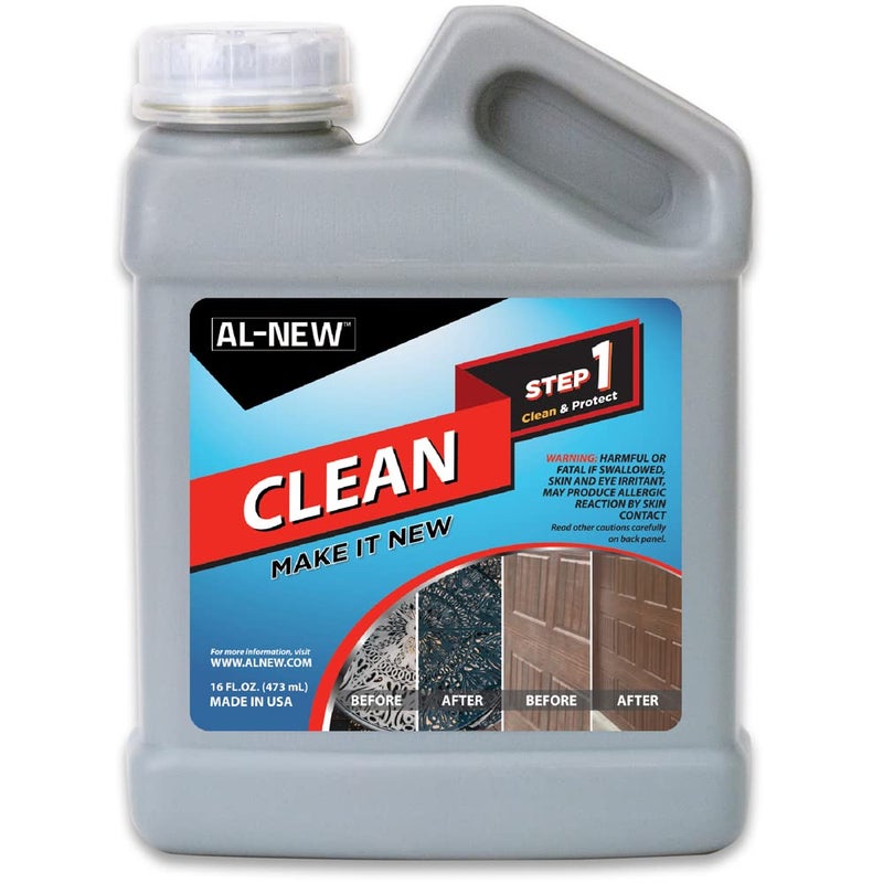 AL-NEW ALNEW Step 1 Clean Cleaning Solution for Outdoor Patio Furniture Garage Doors Window Frames Exterior Lights Fencing 16 Ounce - Image 2