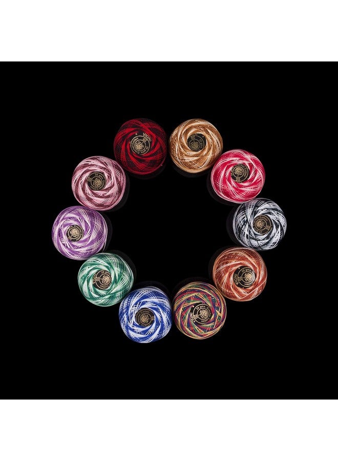 RSP Quality bit® Embroidery Material Crochet Mercer Cotton Thread Yarn for Knitting and Craft Making (10 Ball, Multicolor) - Image 3