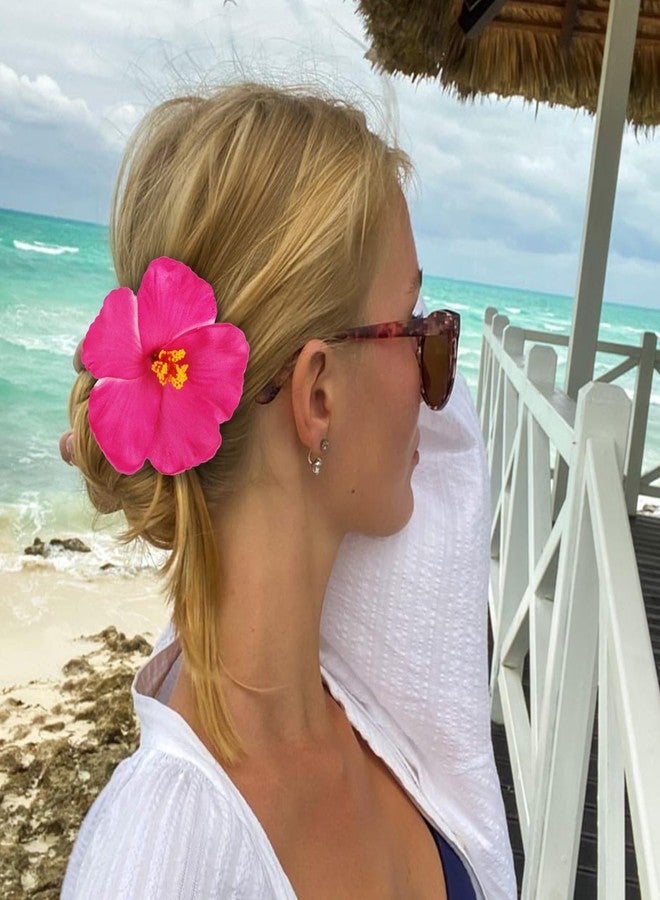 Amariver 8 Packs Hawaiian Flower Hair Clips for Women, Non Slip Flower Clips for Hair, Cute Beach Accessories, Summer Hair Pins, Fashion Hair Claws - Image 3