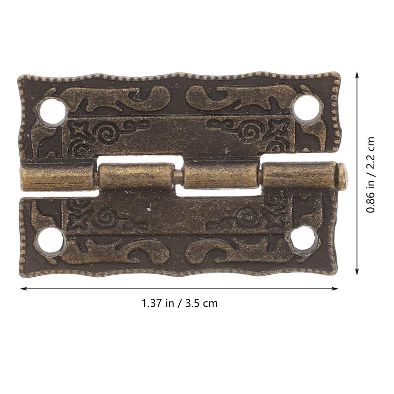 Antique Mini Hinges With Screws 40Pcs Vintage Style For Cabinet Jewelry Box - Image 3