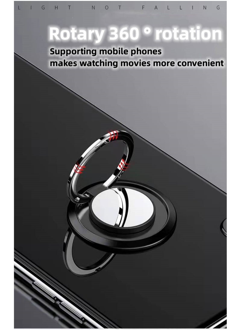 Generic - 【1+1+1 Sets】for OnePlus 13 5G Case & Screen Protector & Magnetic Ring Holder Frosted Pudding Material TPU Cover with Tempered Glass Screen Protector,Ring Holder Suitable for Car Magnetic Attraction - Image 1