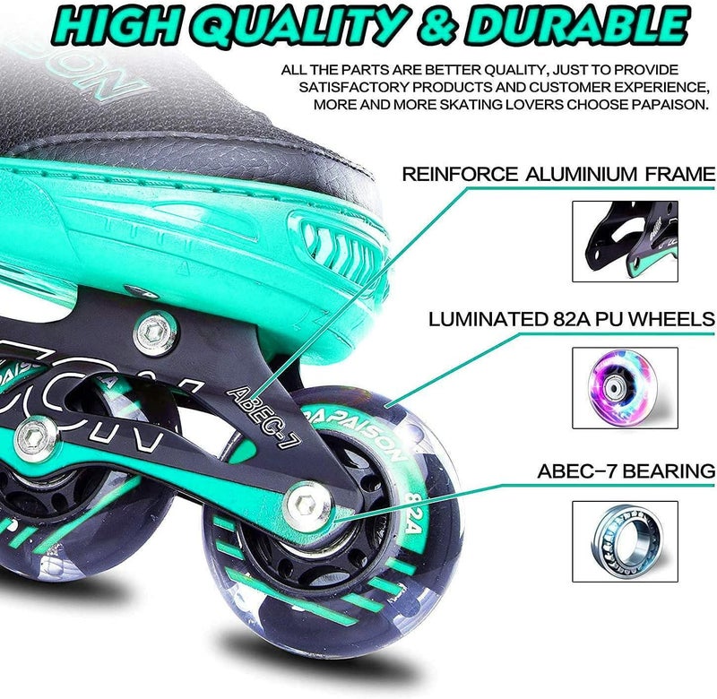 PAPAISON Adjustable Inline Skates for Kids and Adults with Full Light Up Wheels - Image 5