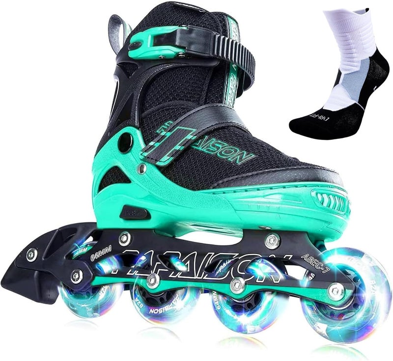 PAPAISON Adjustable Inline Skates for Kids and Adults with Full Light Up Wheels - Image 1