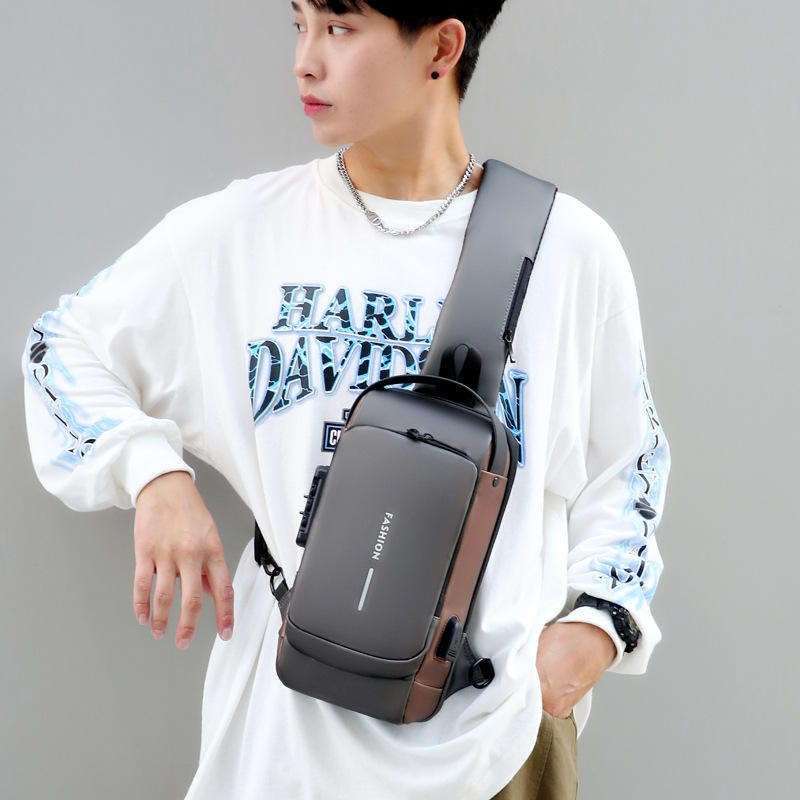 Yatee Men’s Sling Bag with USB Charging Port, Anti-Theft Crossbody Chest Bag, Waterproof Shoulder Backpack for Travel, Office, College & Daily Use (Black) - Image 5