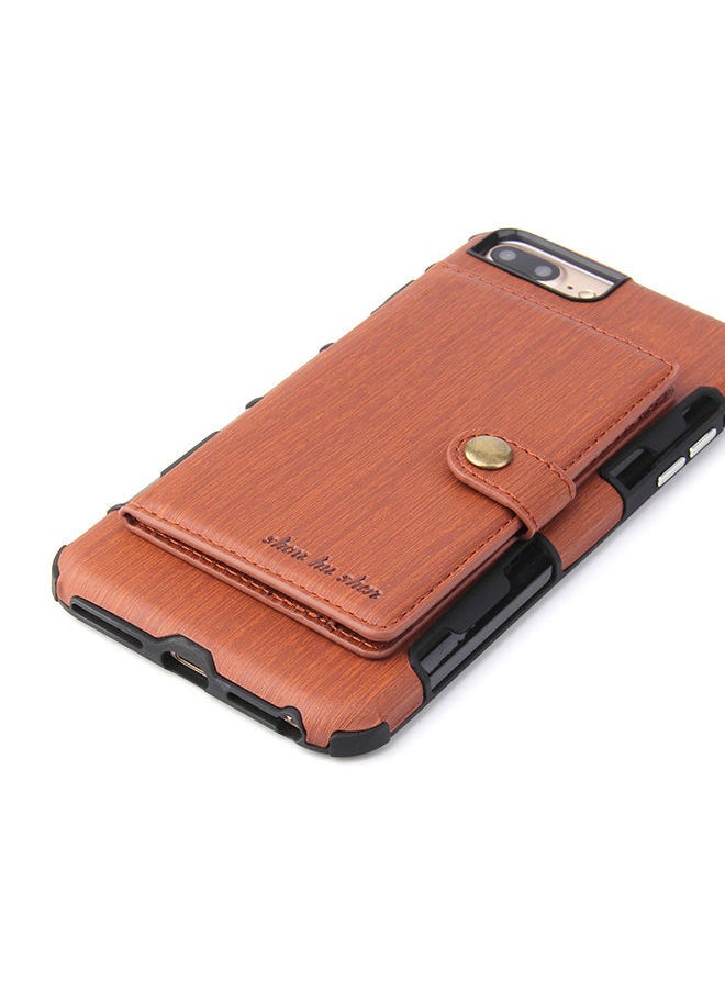 Protective Wallet Case Cover For Apple iPhone 8 Plus Brown