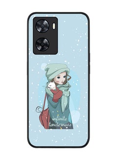 Stylizedd جراب بحافة سوداء متينة لهاتف Oppo A57 4G/Oppo A77 4G/Oppo A77s جراب نحيف ناعم بحواف مطاطية مرنة ومضاد للسقوط من مادة TPU Gel غطاء رفيع - Infinite Tenderness  - Image 1