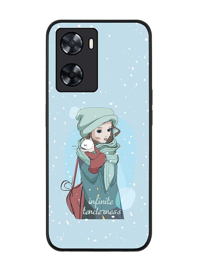 Stylizedd جراب بحافة سوداء متينة لهاتف Oppo A57 4G/Oppo A77 4G/Oppo A77s جراب نحيف ناعم بحواف مطاطية مرنة ومضاد للسقوط من مادة TPU Gel غطاء رفيع - Infinite Tenderness - Image 1