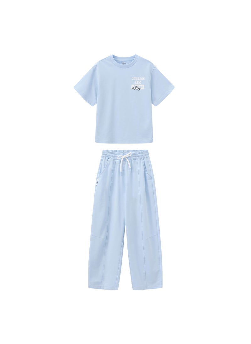 Balabala Kids Unisex Knitted short-sleeved set - Image 1