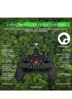 TIGER RC Aeroplane 2.4GHz Remote Controlled Aeroplane L0713 – Quadcopter Floating Fighter Aircraft RC Plane RTF for Beginners, Children & Adults – USB Charging, Green  - Image 3
