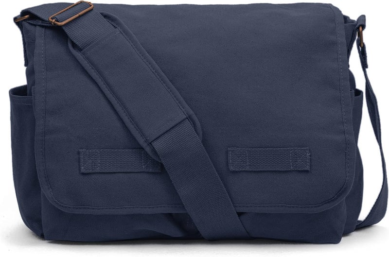 Sweetbriar Classic Vintage Messenger Bag - Original Heavyweight Cotton Canvas Shoulder Bag with Upgraded Features - Image 1