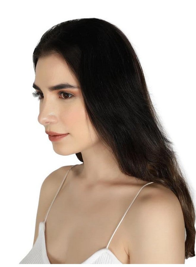 LUSH LOCKS Side Patch Volumizer Human Hair Extensions For Women And Girls Color - Black | Size - Large  - Image 3