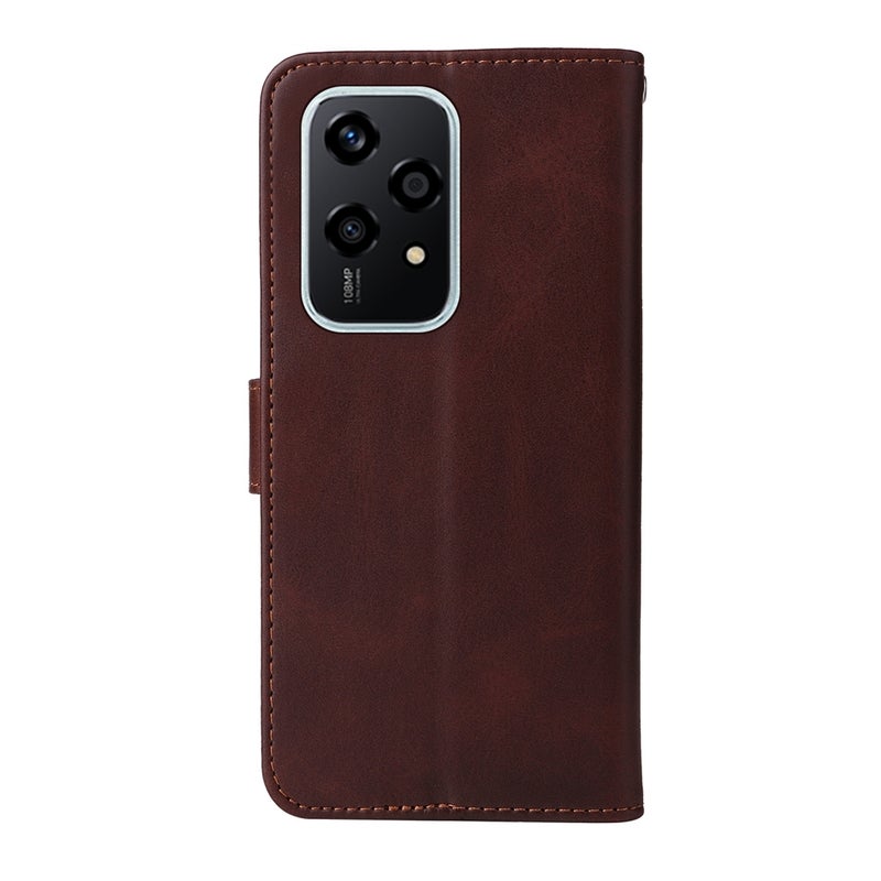 BURAQ Case Cover For Honor 200 Lite Global Classic Calf Texture Flip Leather Phone Case(Brown) - Image 3