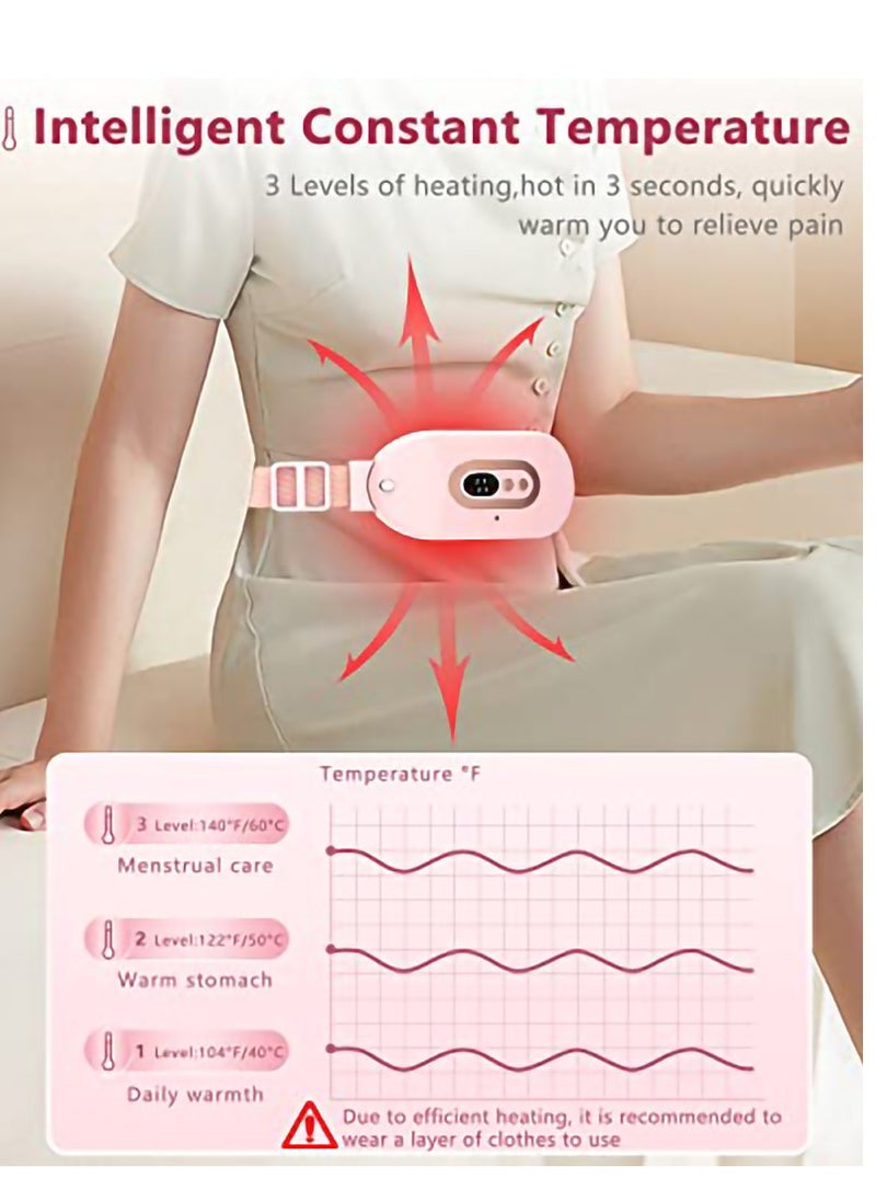 Excefore - Period Heating Pad for Cramps-Portable Cordless Vibrating Menstrual Pads, Electric Small USB Heat Pad, Waist Belt Wearable Pain Simulator Cramp/Back Relief - Image 1