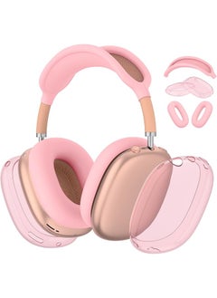3 In 1 Airpods Max Case Clear Soft Tpu Anti Scratch Ear Pad Case Cover Ear Cups Cover Headband Cover For Airpods Max Headphones Transparent Pink