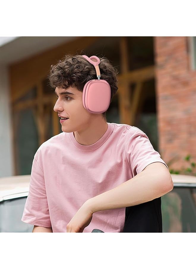 erorex - 3 In 1 Airpods Max Case Clear Soft Tpu Anti Scratch Ear Pad Case Cover Ear Cups Cover Headband Cover For Airpods Max Headphones Transparent Pink - Image 1
