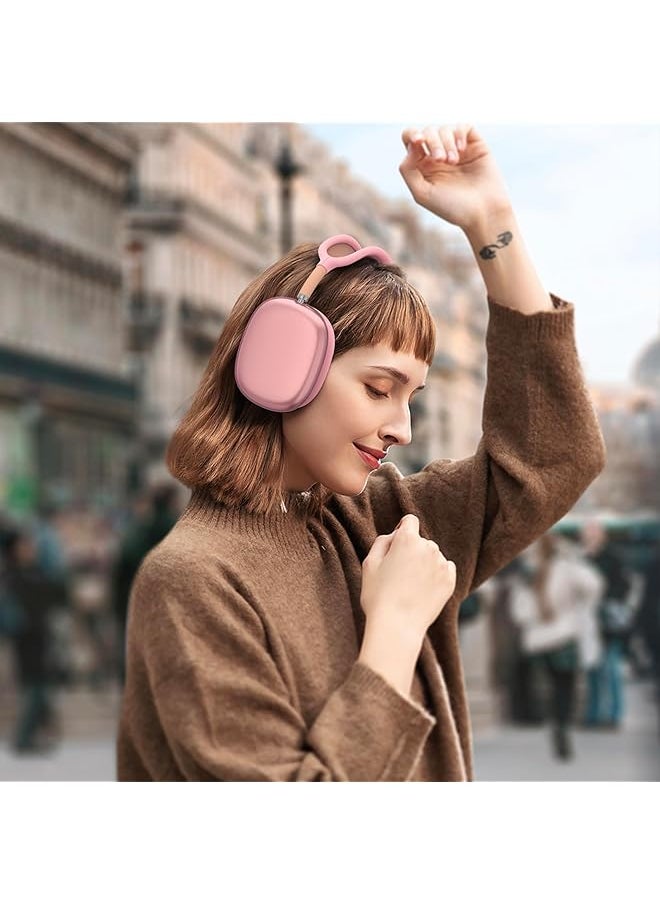 erorex - 3 In 1 Airpods Max Case Clear Soft Tpu Anti Scratch Ear Pad Case Cover Ear Cups Cover Headband Cover For Airpods Max Headphones Transparent Pink - Image 1