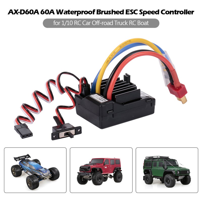 AX-D60A 60A Waterproof Brushed ESC Speed Controller for 1/10 RC Car Off-road Truck RC Boat 2S LiPo 6-8S NiMh Battery - Image 1