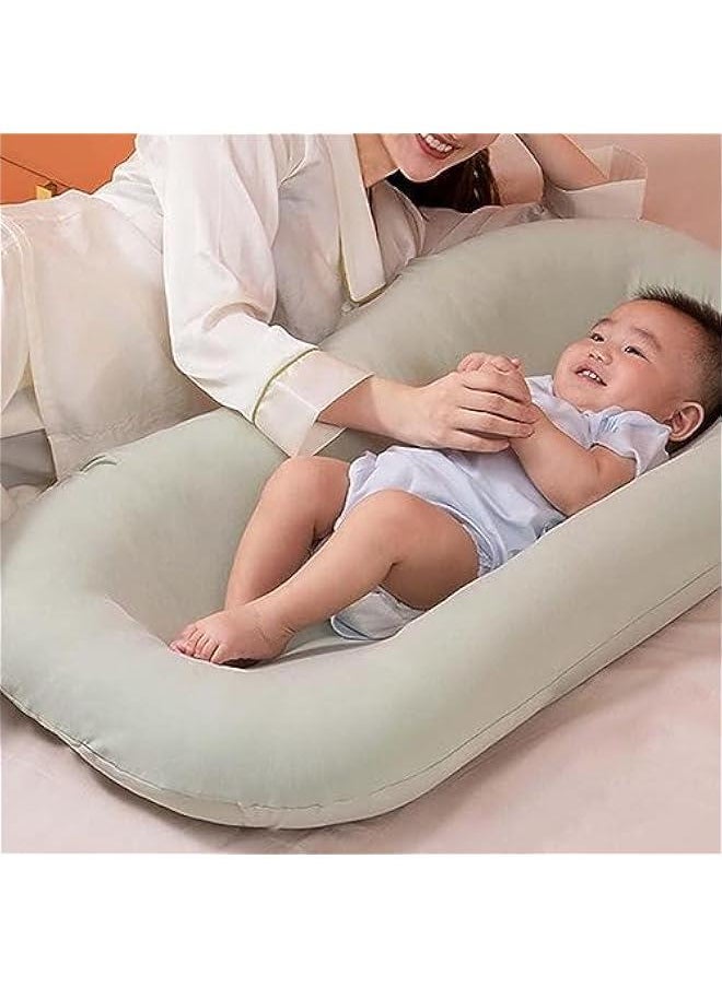 Gonice - Baby Lounger Snuggle Me Lounger for Baby, Bionic Design Baby Nest Sleeper Baby Lounger for Newborn 0-24 Months, Soft Organic Cotton Breathable Lounger Pillow for Infants (green) - Image 1